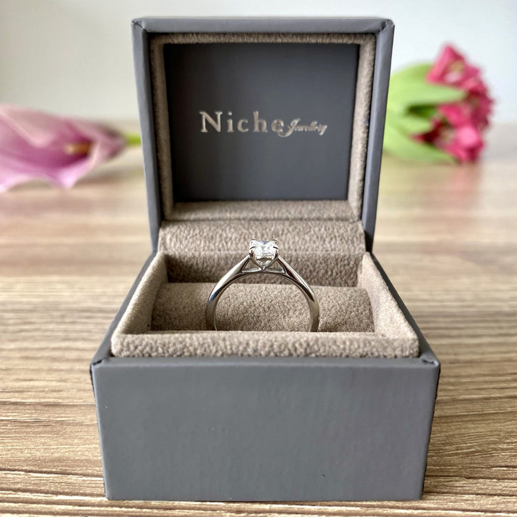 Round Brilliant Cut Engagement Ring in Platinum & Diamond - 0.5ct D SI1