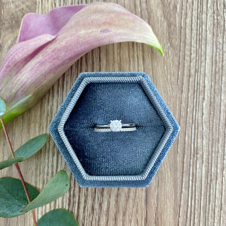 Togetherness Platinum and Diamond Engagement and Wedding Ring Set