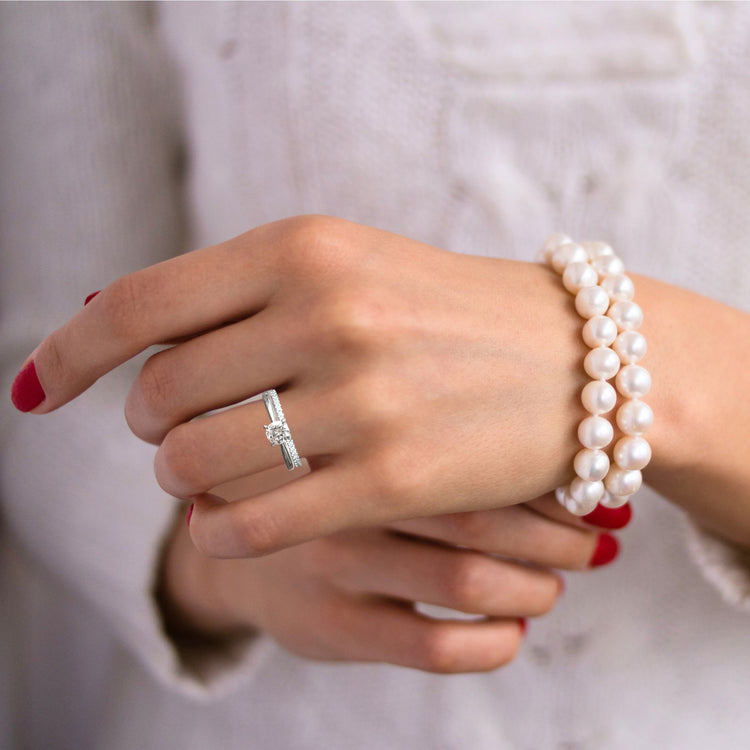 Togetherness Platinum and Diamond Engagement and Wedding Ring Set