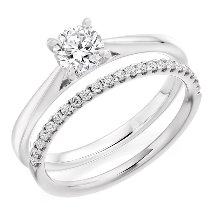 Togetherness Platinum and Diamond Engagement and Wedding Ring Set