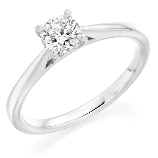 Round Brilliant Cut Engagement Ring in Platinum & Diamond - 0.5ct F VS