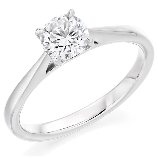 Round Brilliant 0.7ct Engagement Ring Platinum F / VS