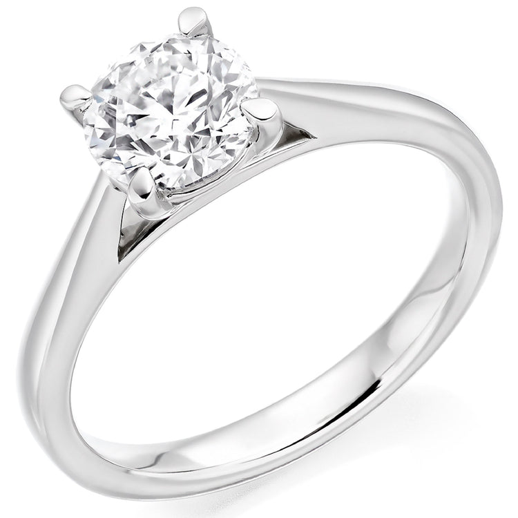 Brilliant Cut Engagement Ring in Platinum 1ct E VS Lab Grown Diamond