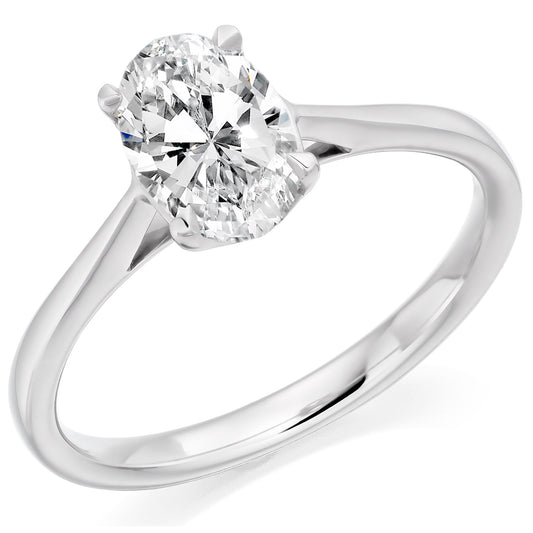 1 carat lab grown oval diamond engagement ring