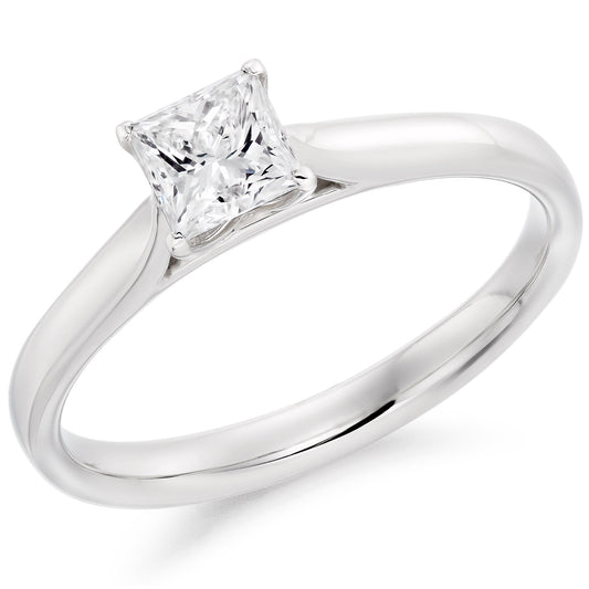 Princess Cut Engagement Ring in Platinum & Diamond - 0.5ct F VS