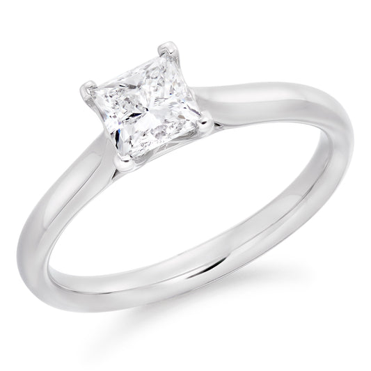 0.7ct princess cut engagement ring F / VS