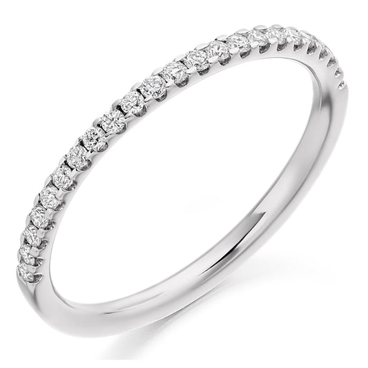 Round Brilliant Cut Micro-Claw Set Half Eternity Ring in Platinum