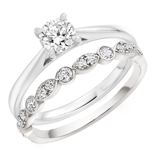 Symphony Platinum and Diamond Engagement and Wedding Ring Set