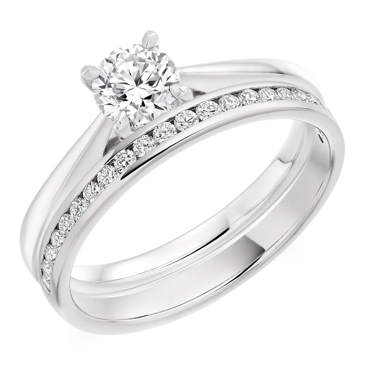 Unity Platinum and Diamond Engagement and Wedding Ring Set