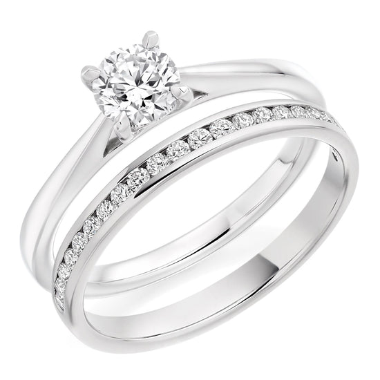 Unity Platinum and Diamond Engagement and Wedding Ring Set