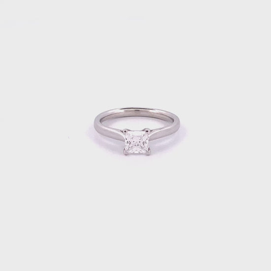 0.7ct princess cut engagement ring F / VS video